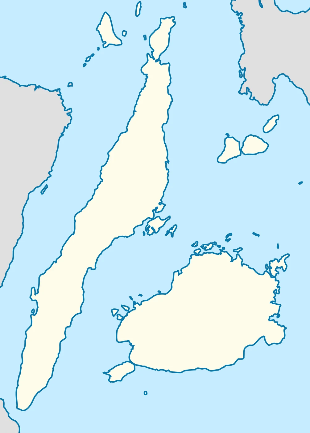 セブ島と周辺の島々を示すイラスト地図