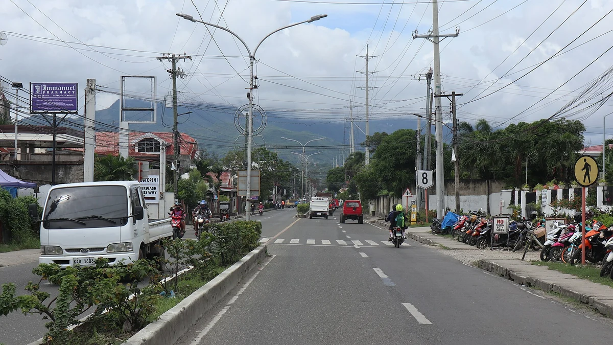 山を背にしたセブ北部の幹線道路