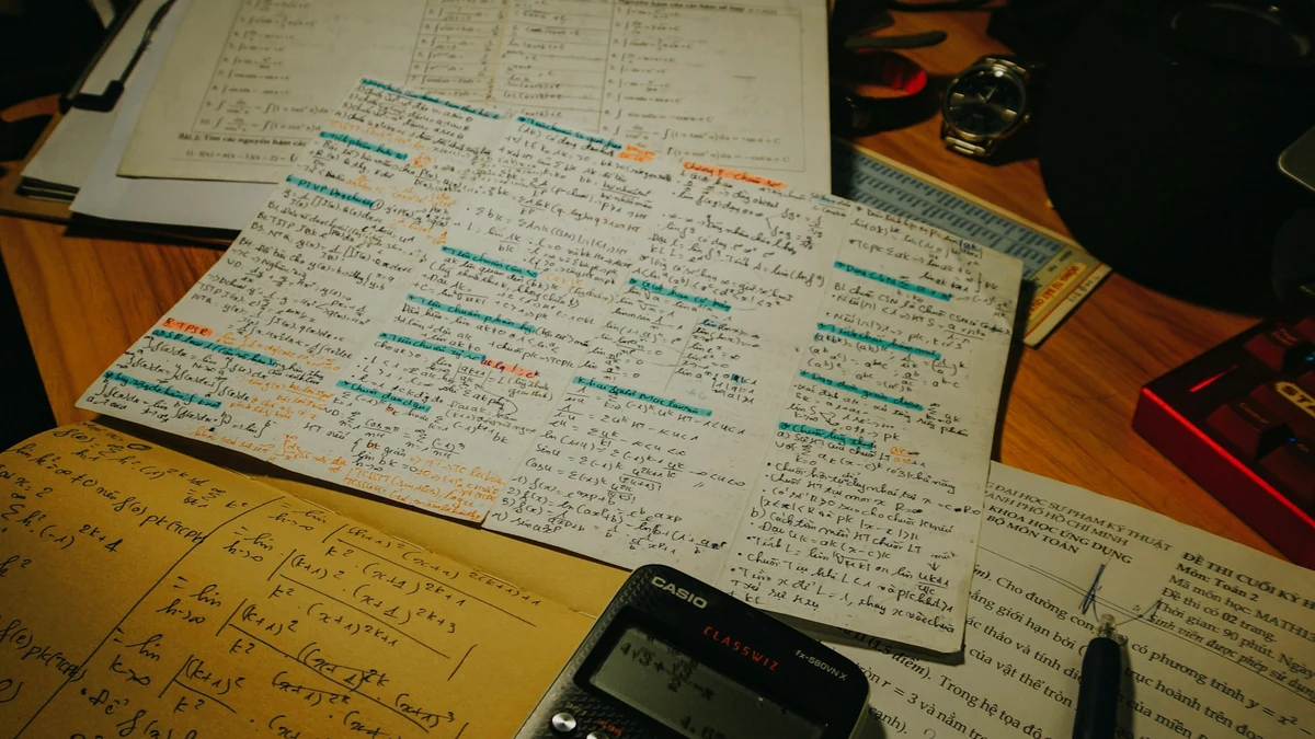 電卓と費用確認用の書類