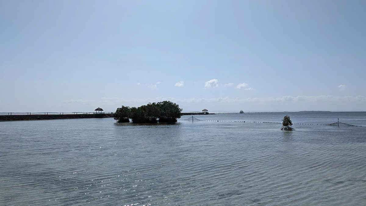 マクタン島の海と沖の小島