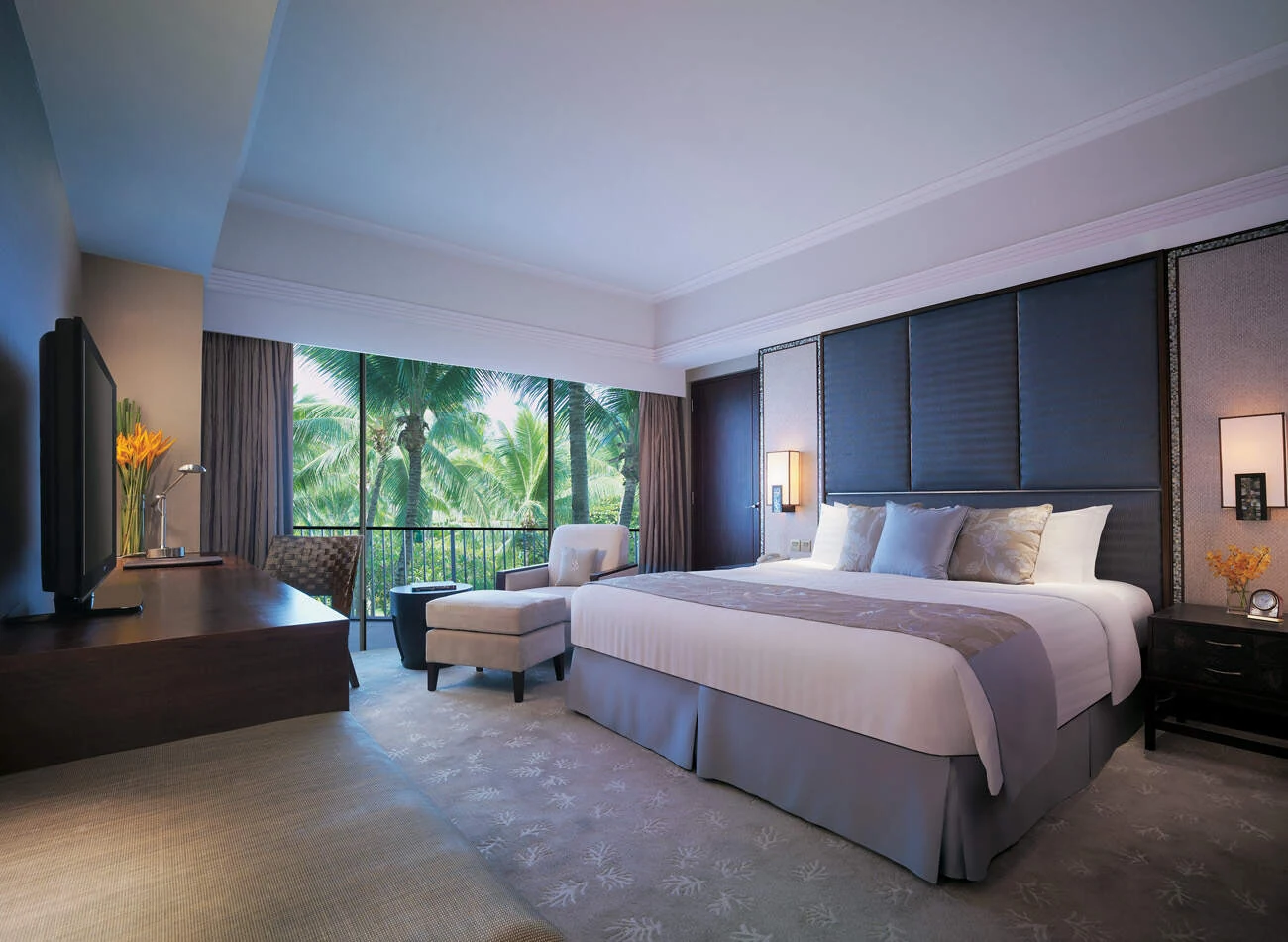 Shangri-La Mactan的客房空间示例;三代同行应另外确认床型、加床和行动便利条件
