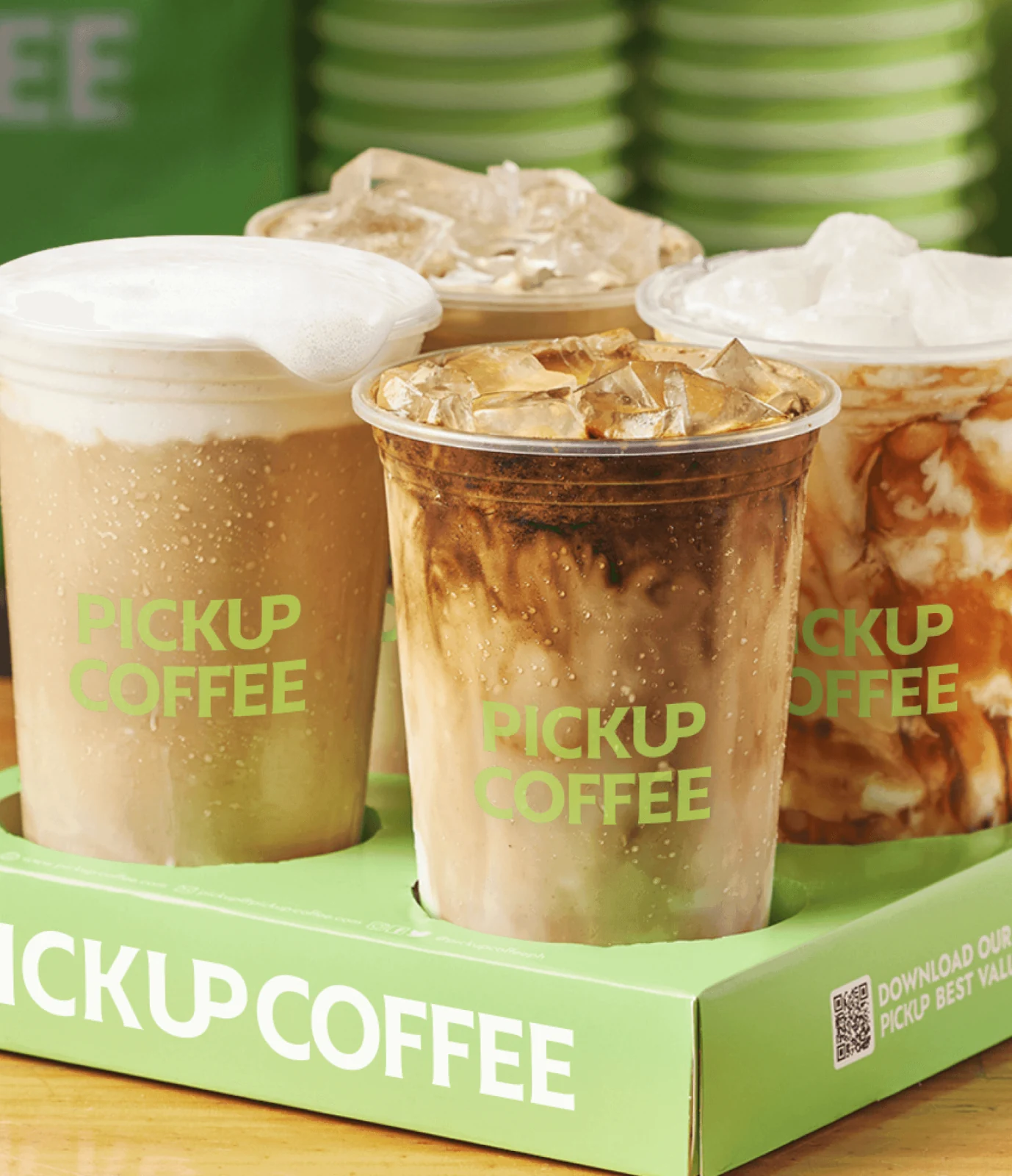 PICKUP COFFEE官方展示的冰饮产品；供应品项以门店为准