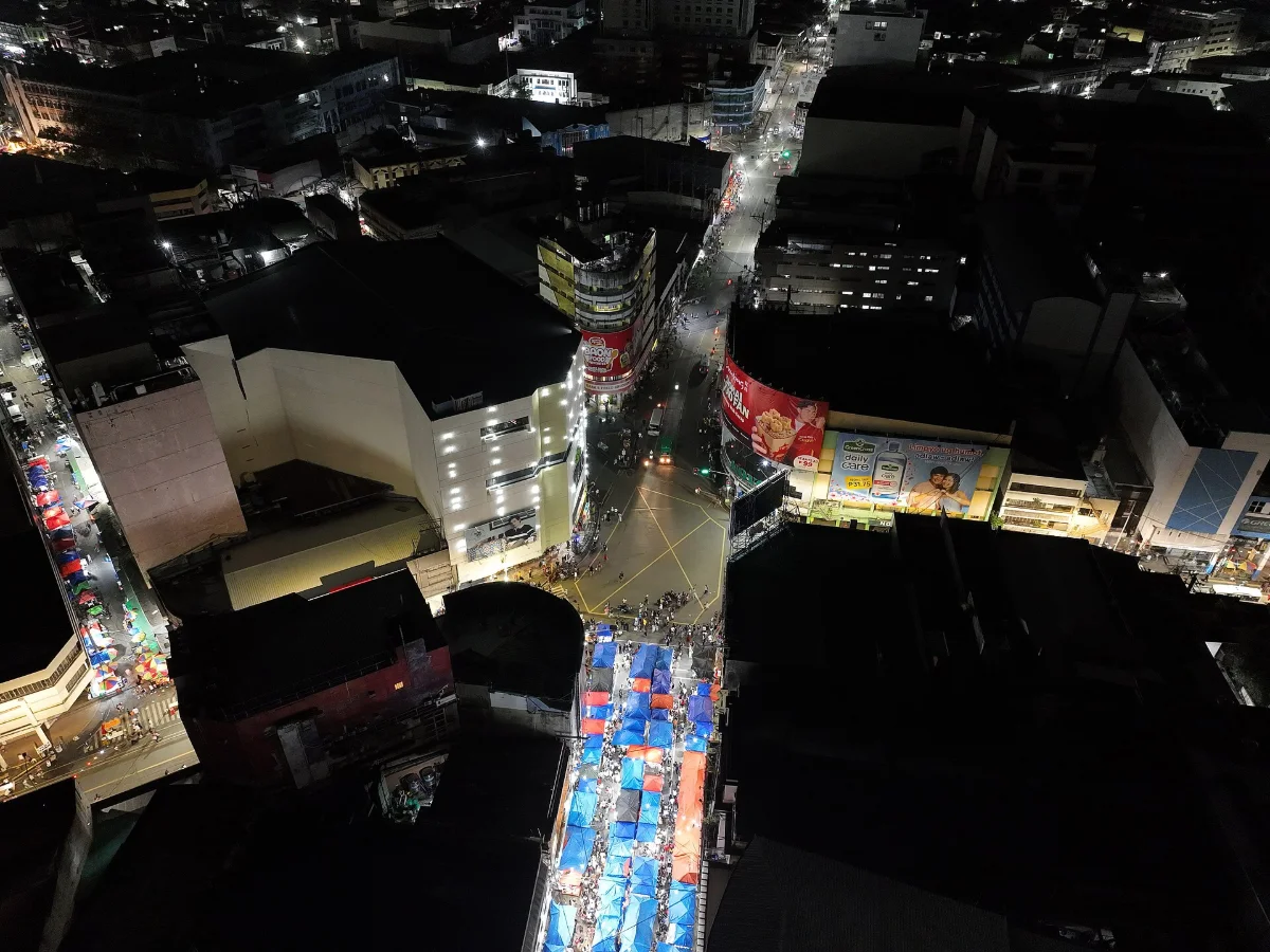 宿务市Colon街一带的夜间航拍