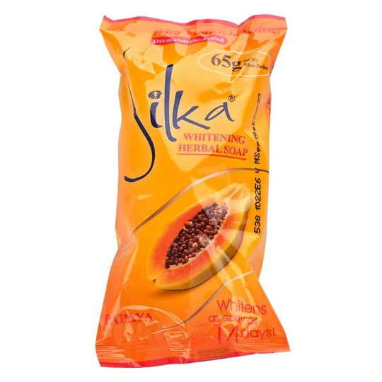 Silka木瓜皂的包装示例