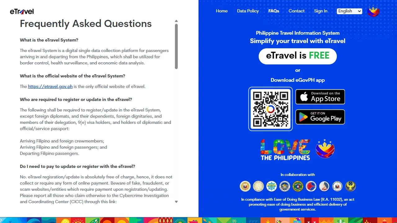 eTravel官方FAQ列出登记对象,并说明登记免费