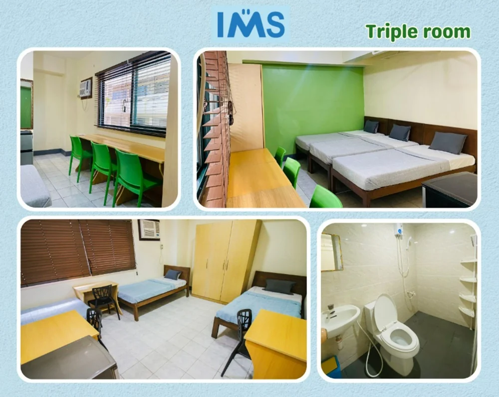 IMS Academy Banilad 三人宿舍和学习区