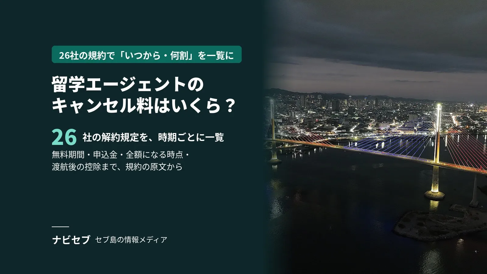 留学エージェントのキャンセル料はいくら？26社の規約で「いつから・何割」を一覧にした【2026年9月】