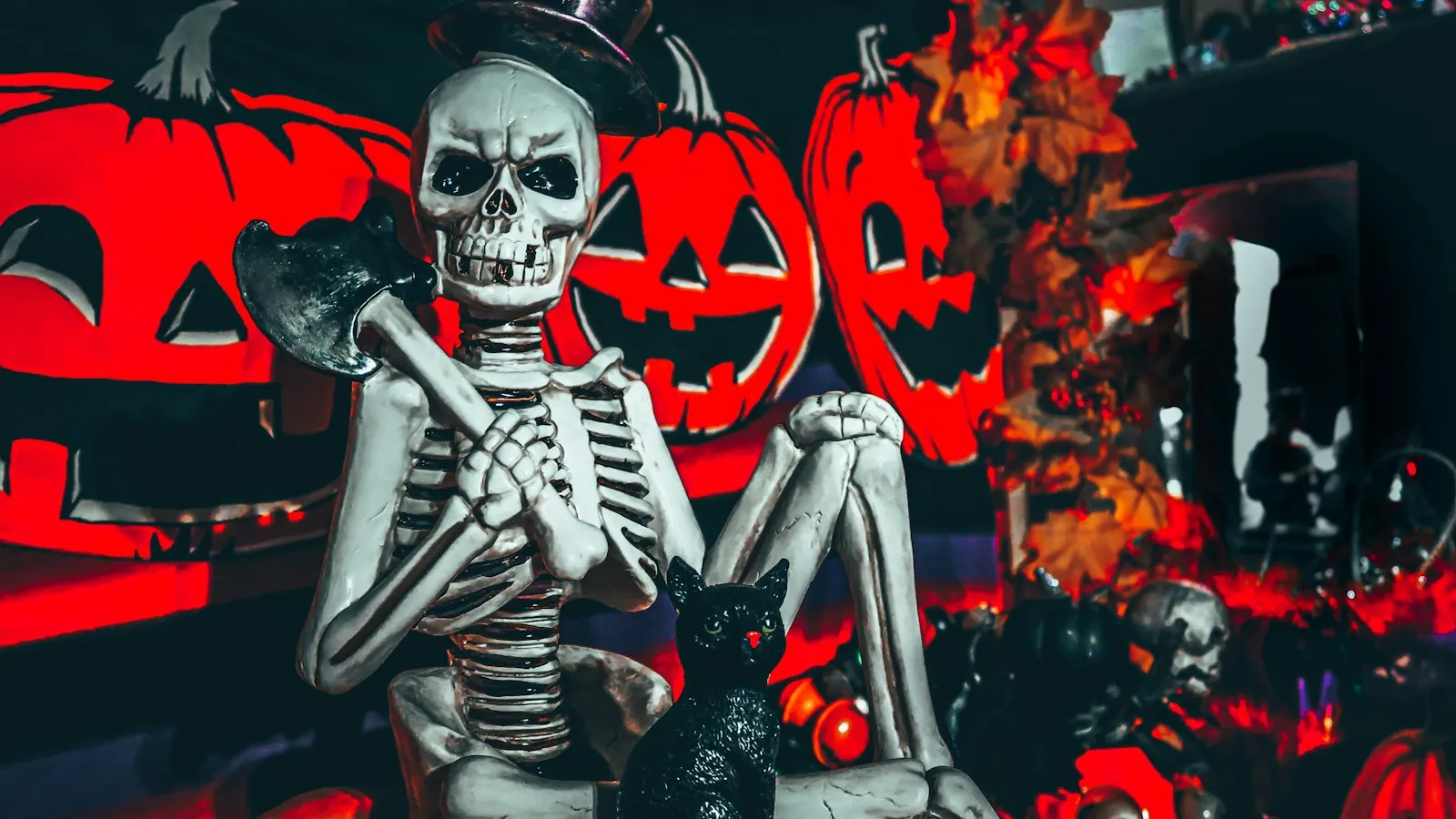 骸骨のハロウィン飾り